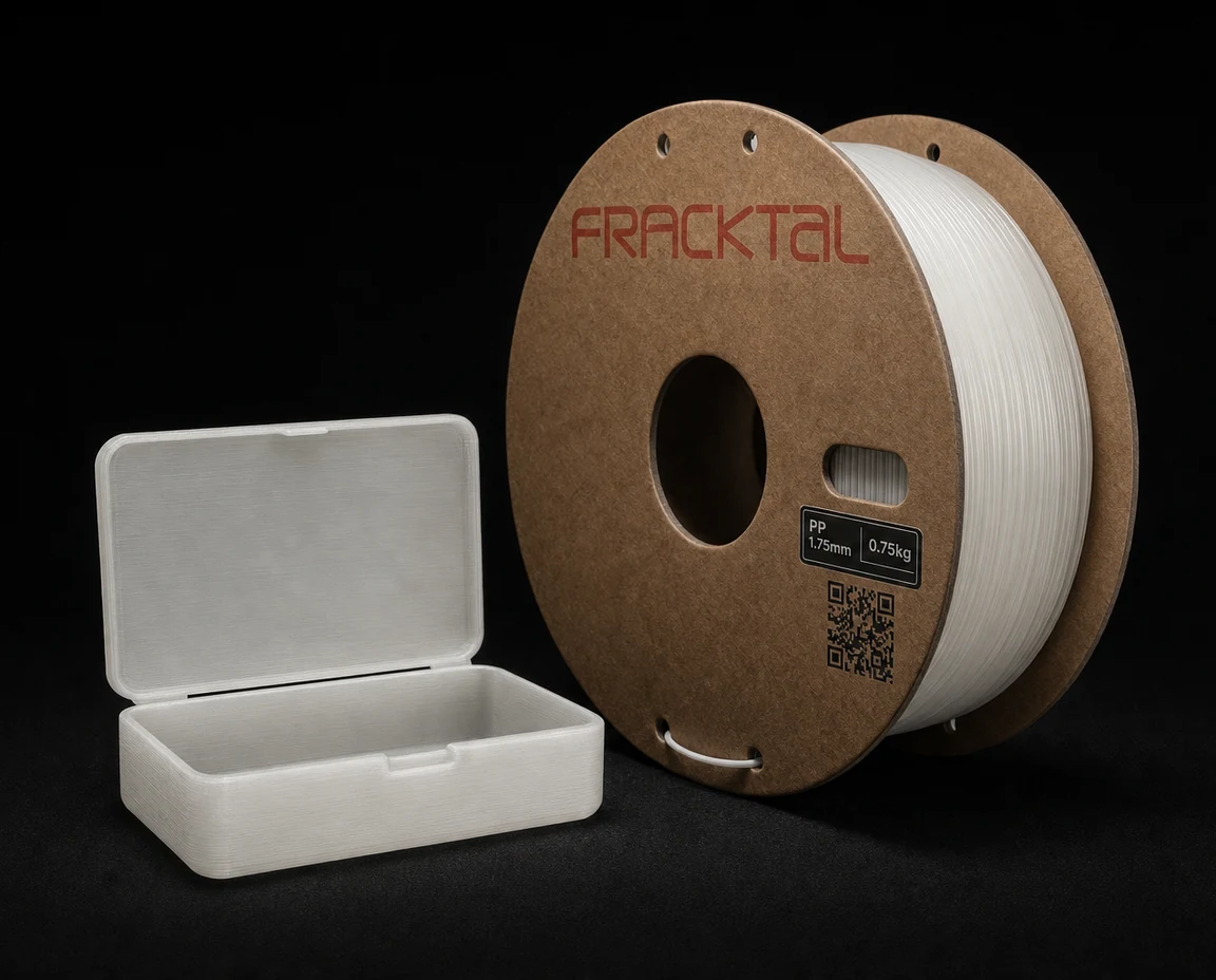 PP filament spool with a 3D-printed part